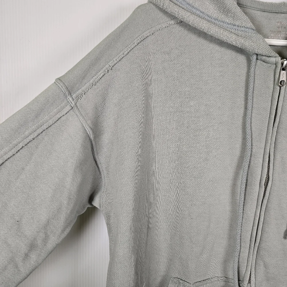 Aerie Womens Oversized Soft SageGreen Full Zip Hooded Sweatshirt Size M Pockets - Picture 6 of 11